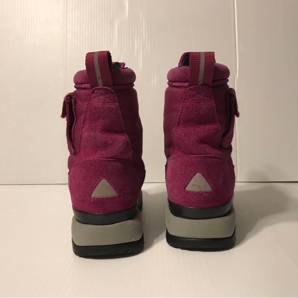 L. L. Bean winter snow boots leather-upper magenta kids girl size 3 - Picture 6 of 10